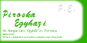 piroska egyhazi business card